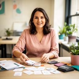 Nevada Caron organising resource cards for South Yorkshire founders